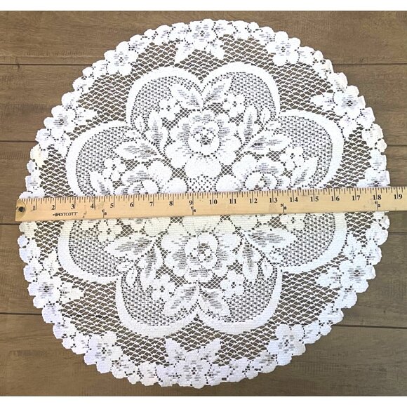 Round Floral Lace Doily 15" Elegant Decor Tables Weddings & Crafts GrannyCore - Picture 2 of 3